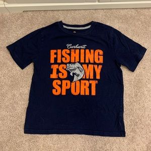 Carhartt fishing shirt boys size 8-10 . Good condition .